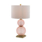 A&B Home 15" x 29" Bundle of 10 Pink Stack Globe and Brass Base Table Lamp With White Drum Shade