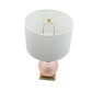 A&B Home 15" x 29" Bundle of 10 Pink Stack Globe and Brass Base Table Lamp With White Drum Shade