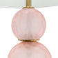 A&B Home 15" x 29" Bundle of 10 Pink Stack Globe and Brass Base Table Lamp With White Drum Shade