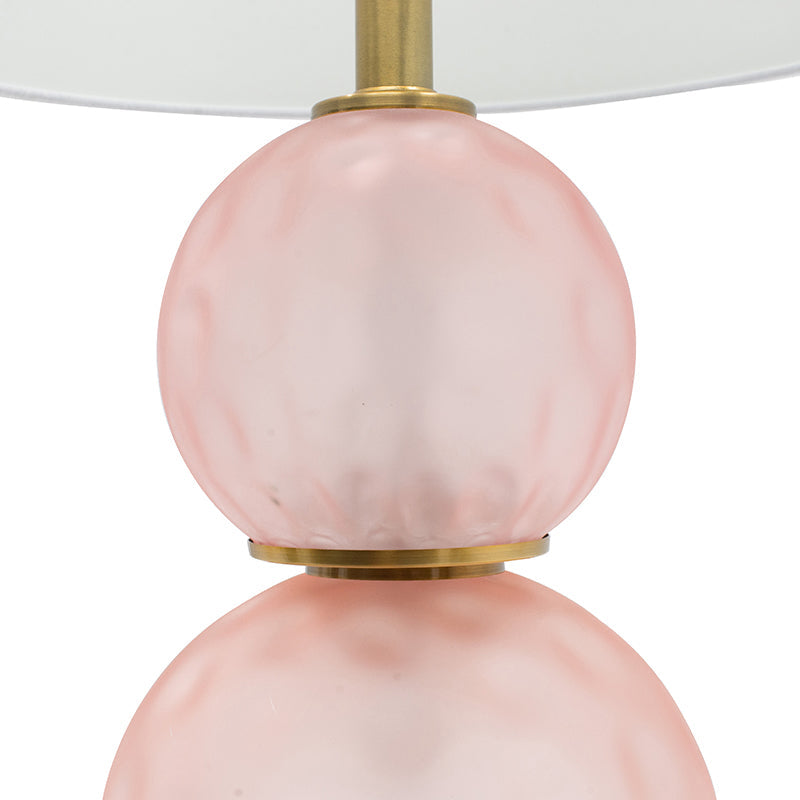 A&B Home 15" x 29" Bundle of 10 Pink Stack Globe and Brass Base Table Lamp With White Drum Shade