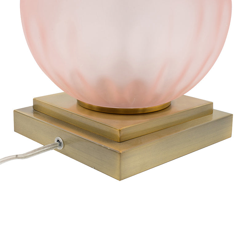A&B Home 15" x 29" Bundle of 10 Pink Stack Globe and Brass Base Table Lamp With White Drum Shade