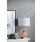 A&B Home 15" x 29" Bundle of 10 Pink Stack Globe and Brass Base Table Lamp With White Drum Shade