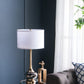 A&B Home 15" x 29" Bundle of 11 Round Gray and Gold Table Lamp with White Drum Shade