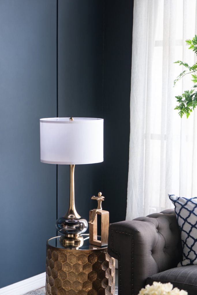 A&B Home 15" x 29" Bundle of 11 Round Gray and Gold Table Lamp with White Drum Shade