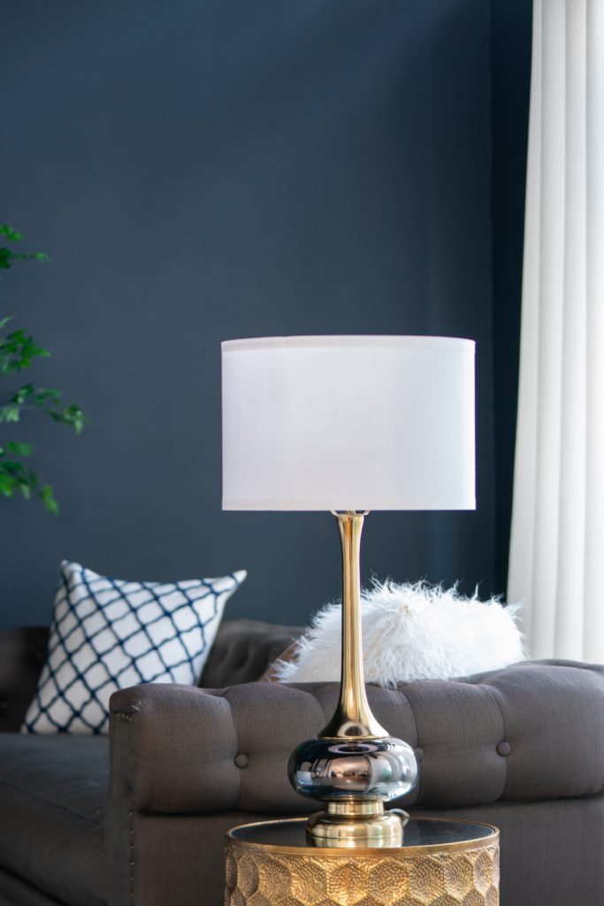 A&B Home 15" x 29" Bundle of 11 Round Gray and Gold Table Lamp with White Drum Shade