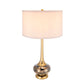 A&B Home 15" x 29" Bundle of 11 Round Gray and Gold Table Lamp with White Drum Shade
