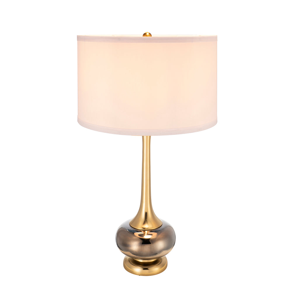 A&B Home 15" x 29" Bundle of 11 Round Gray and Gold Table Lamp with White Drum Shade