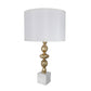 A&B Home 15" x 29" Bundle of 12 White Marble Base With Gold Accent Table Lamp With White Drum Shade
