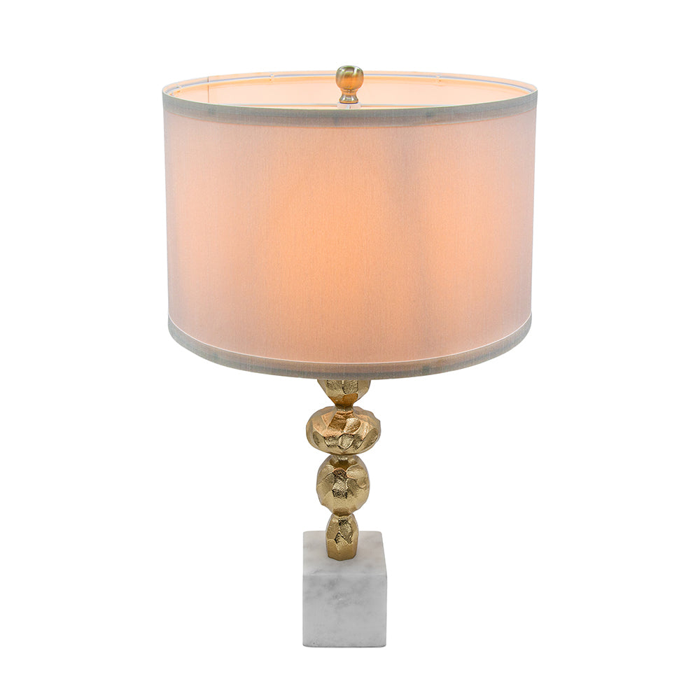 A&B Home 15" x 29" Bundle of 12 White Marble Base With Gold Accent Table Lamp With White Drum Shade