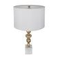 A&B Home 15" x 29" Bundle of 12 White Marble Base With Gold Accent Table Lamp With White Drum Shade