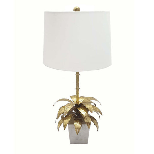 A&B Home 15" x 29" Bundle of 12 White Marble Base With Gold Bamboo and Leaves Accent Table Lamp