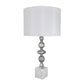 A&B Home 15" x 29" Bundle of 12 White Marble Base With Silver Accent Table Lamp With White Drum Shade