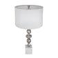 A&B Home 15" x 29" Bundle of 12 White Marble Base With Silver Accent Table Lamp With White Drum Shade