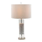 A&B Home 15" x 29" Bundle of 12 White Marble and Clear Acrylic Table Lamp With White Drum Shade