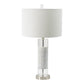 A&B Home 15" x 29" Bundle of 12 White Marble and Clear Acrylic Table Lamp With White Drum Shade