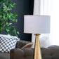 A&B Home 15" x 29" Bundle of 13 Gold and White Cone Table Lamp