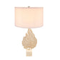 A&B Home 15" x 29" Bundle of 13 White and Silver Leaf Table Lamp with Drum Shade and Marble Base