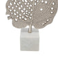 A&B Home 15" x 29" Bundle of 13 White and Silver Leaf Table Lamp with Drum Shade and Marble Base