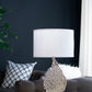 A&B Home 15" x 29" Bundle of 13 White and Silver Leaf Table Lamp with Drum Shade and Marble Base