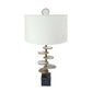 A&B Home 15" x 30" Bundle of 10 Black Marble Base and Smoke Agate Slice Table Lamp With Drum Shade