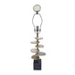 A&B Home 15" x 30" Bundle of 10 Black Marble Base and Smoke Agate Slice Table Lamp With Drum Shade
