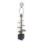A&B Home 15" x 30" Bundle of 10 Black Marble Base and Smoke Agate Slice Table Lamp With Drum Shade