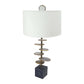 A&B Home 15" x 30" Bundle of 10 Black Marble Base and Smoke Agate Slice Table Lamp With Drum Shade