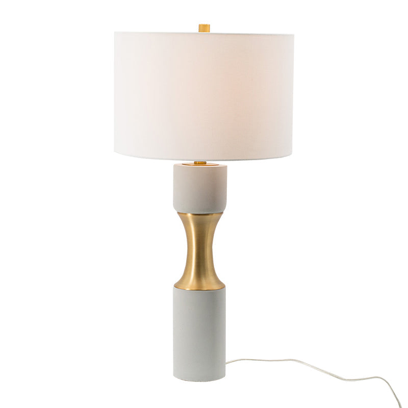 A&B Home 15" x 30" Bundle of 10 White Cement With Brass Metal Band and White Drum Shade