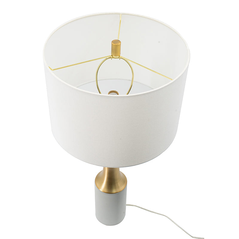 A&B Home 15" x 30" Bundle of 10 White Cement With Brass Metal Band and White Drum Shade