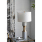 A&B Home 15" x 30" Bundle of 10 White Cement With Brass Metal Band and White Drum Shade
