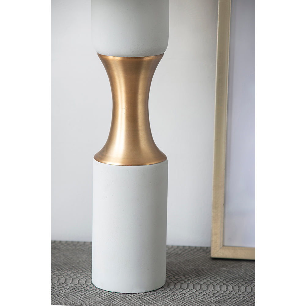 A&B Home 15" x 30" Bundle of 10 White Cement With Brass Metal Band and White Drum Shade