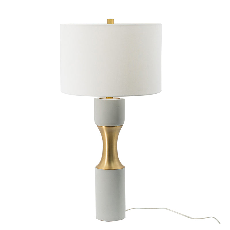 A&B Home 15" x 30" Bundle of 10 White Cement With Brass Metal Band and White Drum Shade