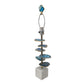 A&B Home 15" x 30" Bundle of 10 White Marble Base and Blue and White Agate Slice Table Lamp With Drum Shade