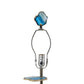 A&B Home 15" x 30" Bundle of 10 White Marble Base and Blue and White Agate Slice Table Lamp With Drum Shade