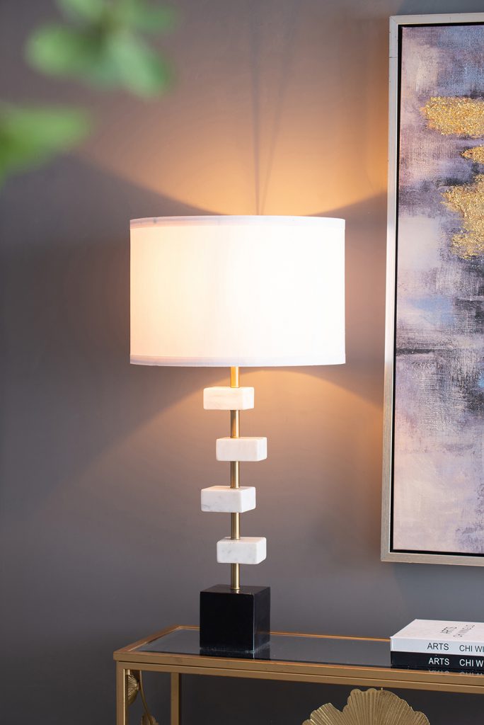A&B Home 15" x 30" Bundle of 12 Black and White Table Lamp With Drum-Shaped Shade