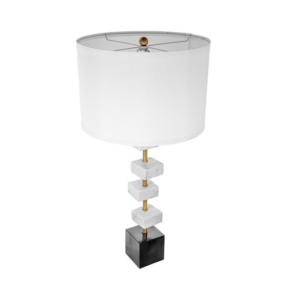 A&B Home 15" x 30" Bundle of 12 Black and White Table Lamp With Drum-Shaped Shade