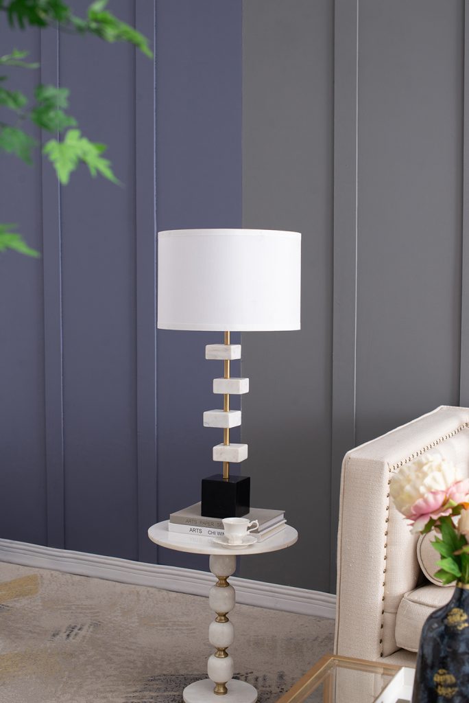 A&B Home 15" x 30" Bundle of 12 Black and White Table Lamp With Drum-Shaped Shade