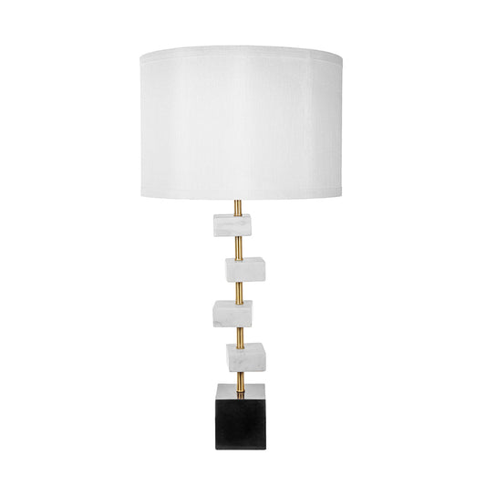 A&B Home 15" x 30" Bundle of 12 Black and White Table Lamp With Drum-Shaped Shade
