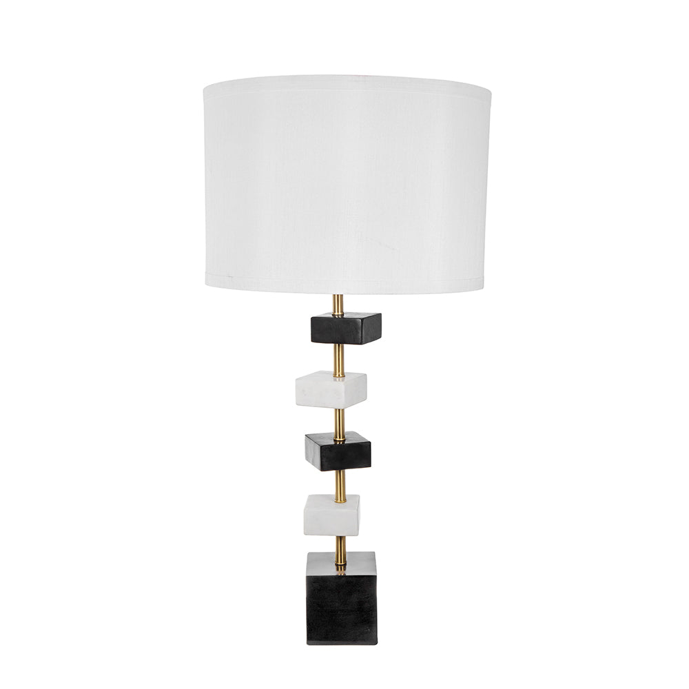 A&B Home 15" x 30" Bundle of 12 Black and White Table Lamp With Drum-Shaped Shade