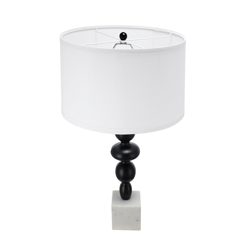 A&B Home 15" x 30" Bundle of 12 Black and White Table Lamp with Round Four Tiered Body
