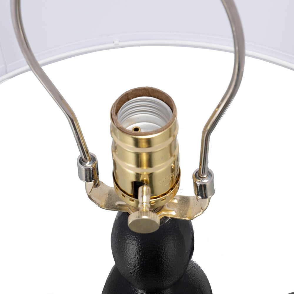 A&B Home 15" x 30" Bundle of 12 Black and White Table Lamp with Round Four Tiered Body