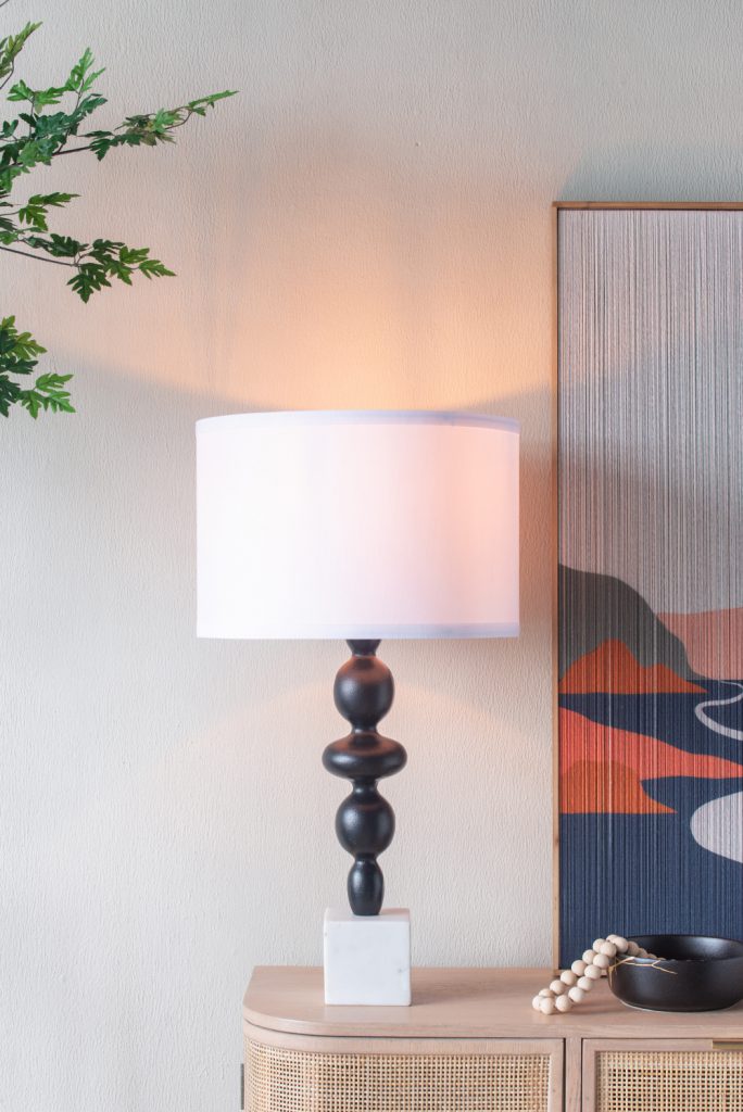 A&B Home 15" x 30" Bundle of 12 Black and White Table Lamp with Round Four Tiered Body