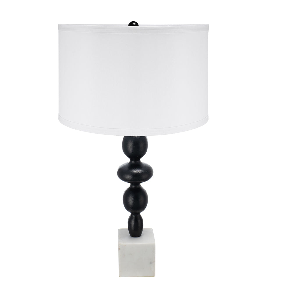 A&B Home 15" x 30" Bundle of 12 Black and White Table Lamp with Round Four Tiered Body