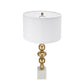 A&B Home 15" x 30" Bundle of 12 Gold and White Table Lamp with Round Four Tiered Body