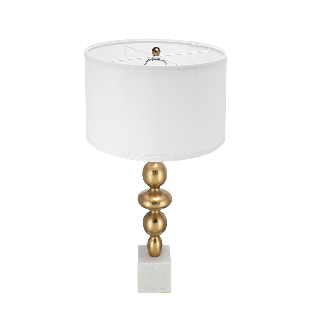 A&B Home 15" x 30" Bundle of 12 Gold and White Table Lamp with Round Four Tiered Body
