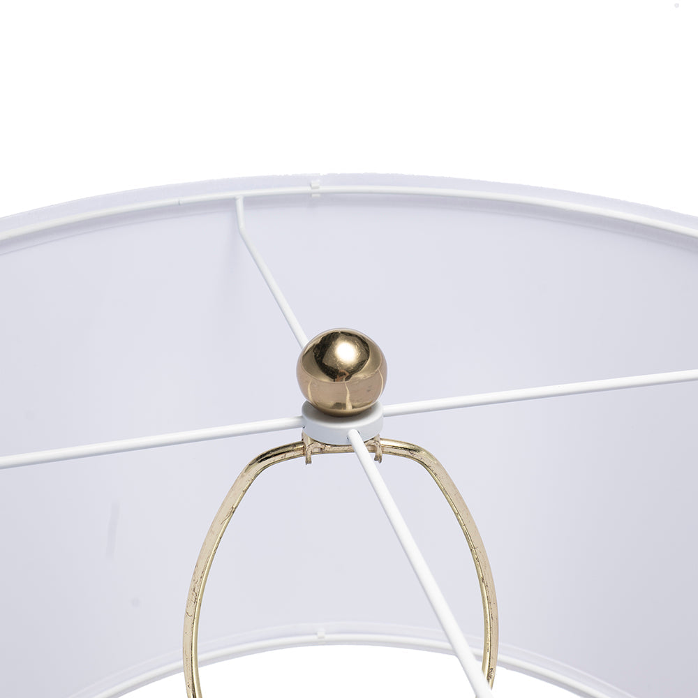 A&B Home 15" x 30" Bundle of 12 Gold and White Table Lamp with Round Four Tiered Body