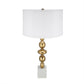 A&B Home 15" x 30" Bundle of 12 Gold and White Table Lamp with Round Four Tiered Body