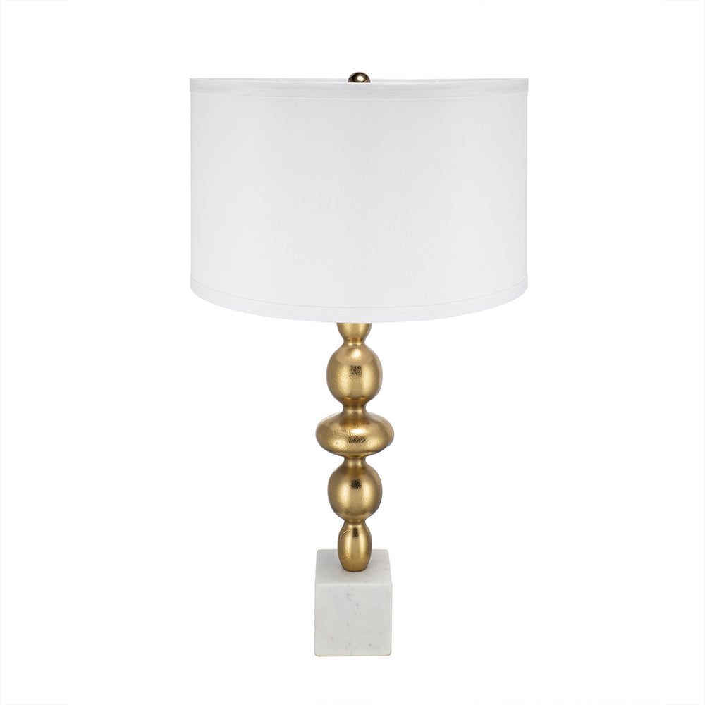 A&B Home 15" x 30" Bundle of 12 Gold and White Table Lamp with Round Four Tiered Body