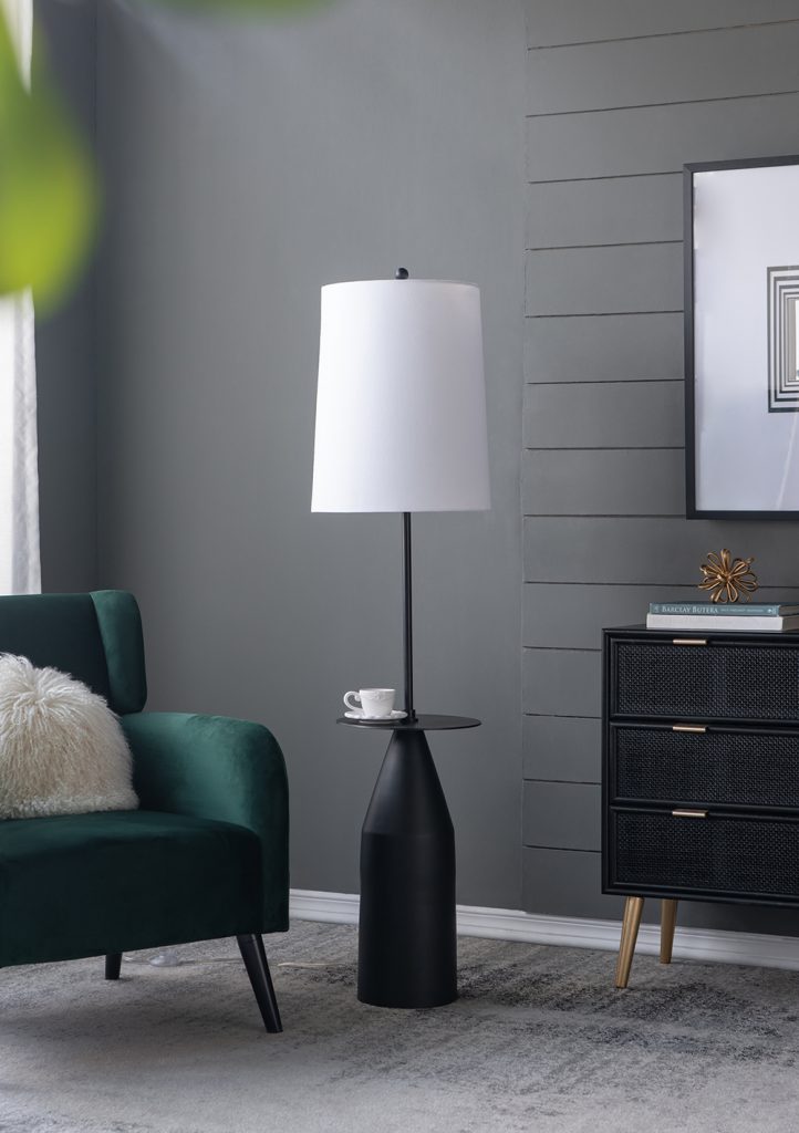 A&B Home 15" x 61" Bundle of 9 Black and White Bullet Shape Floor Lamp