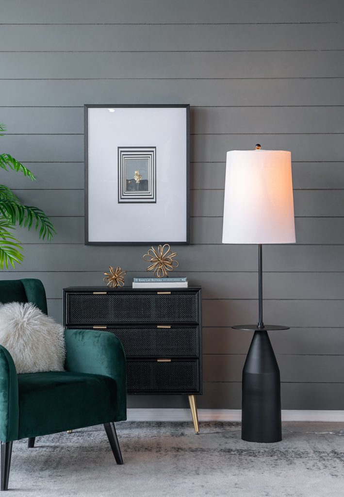 A&B Home 15" x 61" Bundle of 9 Black and White Bullet Shape Floor Lamp